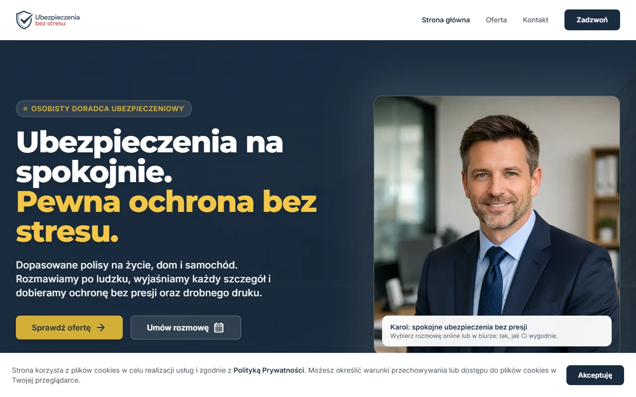 Strona doradztwa ubezpieczeniowego Ubezpieczenia Bez Stresu